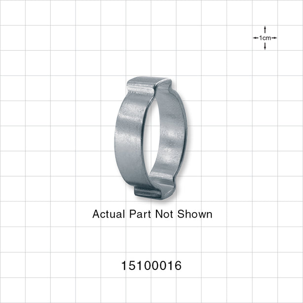 Oetiker 2-Ear Clamp, Non-Washed, 100/Bag - 1.035 inch Closed - 1.22 inch Open Range (26 mm - 31 mm) - 15100016