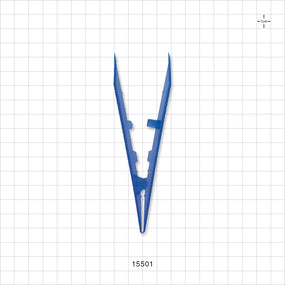 Single-Use Tweezer Forceps, Flat Square Tips, Dark Blue - 5 inch (127 mm) - 15501
