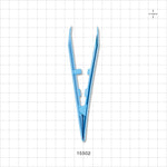 Single-Use Tweezer Forceps, Flat Square Tips, Blue - 5 inch (127 mm) - 15502