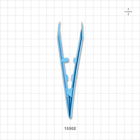 Single-Use Tweezer Forceps, Flat Square Tips, Blue - 5 inch (127 mm) - 15502