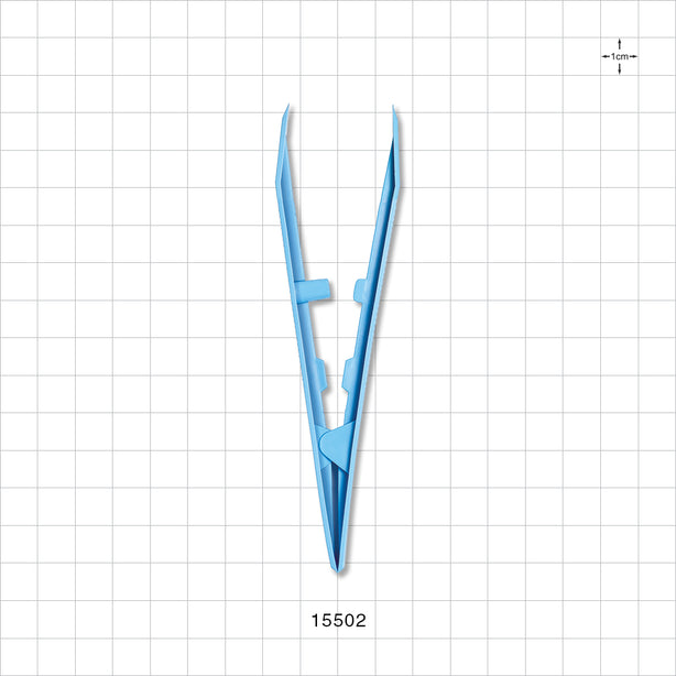 Single-Use Tweezer Forceps, Flat Square Tips, Blue - 5 inch (127 mm) - 15502