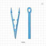 Single-Use Tweezer Forceps, Flat Round Tips, Light Blue - 5 inch (127 mm) - 16006