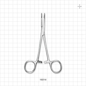 Single-Use Locking Kelly Forceps, Curved, Mirror Finish - 5.5 inch (140 mm) - 16014