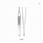 Single-Use Adson Tweezer Forceps, Serrated Tips, Satin Finish - 4.75 inch (121 mm) - 16029