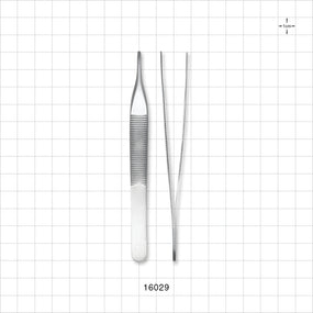 Single-Use Adson Tweezer Forceps, Serrated Tips, Satin Finish - 4.75 inch (121 mm) - 16029