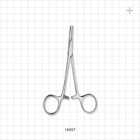 Single-Use Halstead Mosquito Forceps, Curved, Mirror Finish - 5 inch (127 mm) - 16057