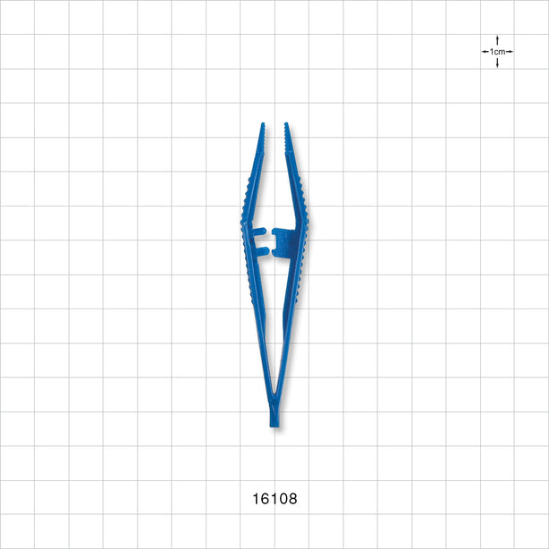 Single-Use Tweezer Forceps, Dark Blue - 3.5 inch (90 mm) - 16108