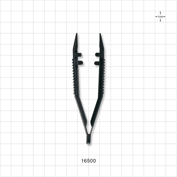 Single-Use Tweezer Forceps, Black - 4 inch (102 mm) - 16500