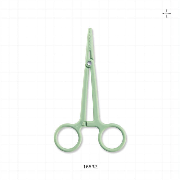 Single-Use Locking Forceps, Green - 5.25 inch (133 mm) - 16532