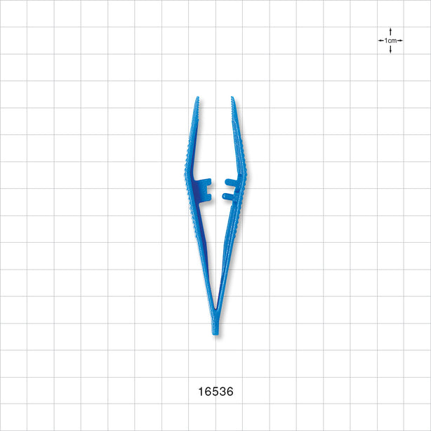 Single-Use Tweezer Forceps, Blue - 3.5 inch (90 mm) - 16536