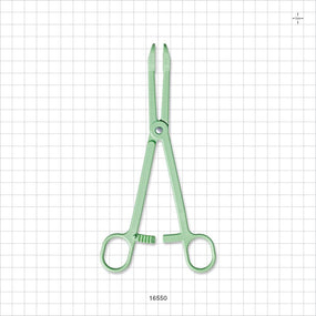 Single-Use Locking Forceps, Round Tips, Green - 7.5 inch (191 mm) - 16550