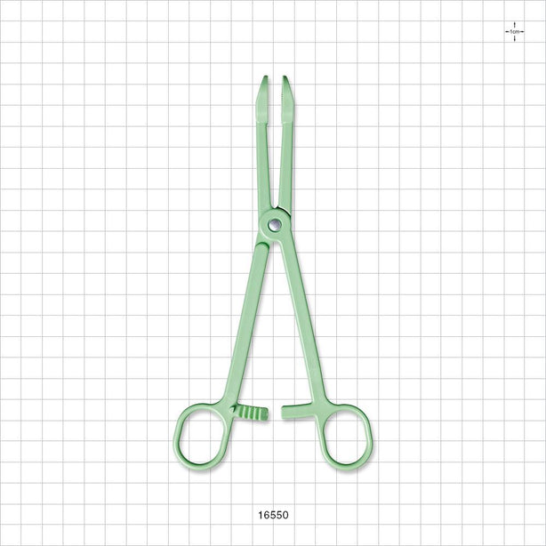 Single-Use Locking Forceps, Round Tips, Green - 7.5 inch (191 mm) - 16550