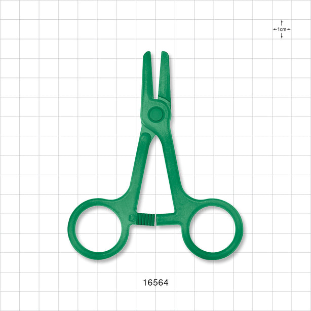 Single-Use Locking Forceps, Green - 4.25 inch (108 mm) - 16564