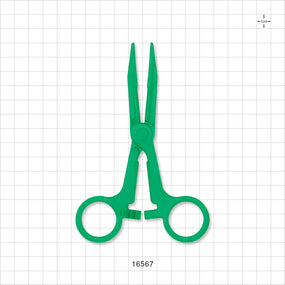 Single-Use Locking Kocher Forceps, Green - 5.5 inch (140 mm) - 16567