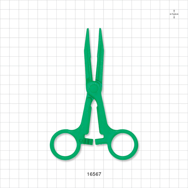 Single-Use Locking Kocher Forceps, Green - 5.5 inch (140 mm) - 16567