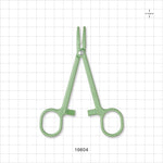 Single-Use Locking Forceps, Curved, Green - 5 inch (127 mm) - 16604