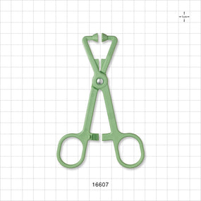 Single-Use Locking Forceps, Curved, Green - 4.75 inch (121 mm) - 16607