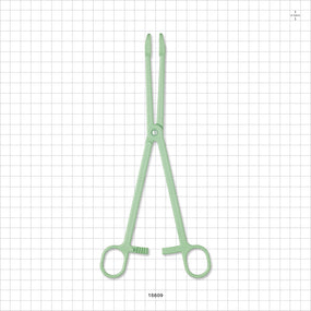 Single-Use Locking Forceps, Round Tips, Green - 9.5 inch (241 mm) - 16609
