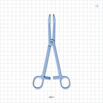 Single-Use Locking Forceps, Round Tips, Light Blue - 7.5 inch (191 mm) - 16611
