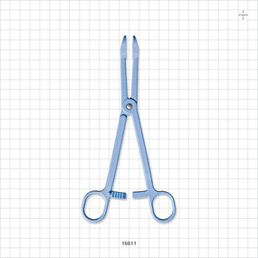 Single-Use Locking Forceps, Round Tips, Light Blue - 7.5 inch (191 mm) - 16611