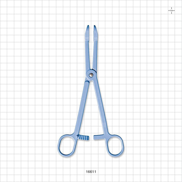 Single-Use Locking Forceps, Round Tips, Light Blue - 7.5 inch (191 mm) - 16611