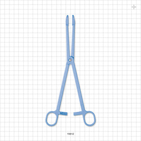 Single-Use Locking Forceps, Round Tips, Light Blue - 9.5 inch (241 mm) - 16612
