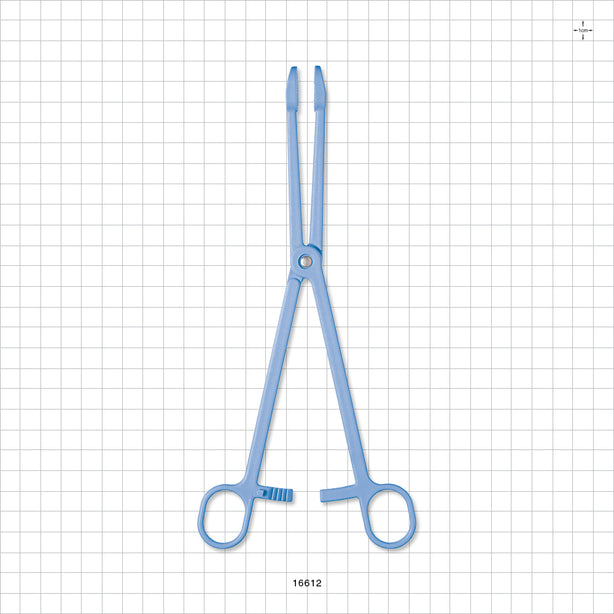 Single-Use Locking Forceps, Round Tips, Light Blue - 9.5 inch (241 mm) - 16612