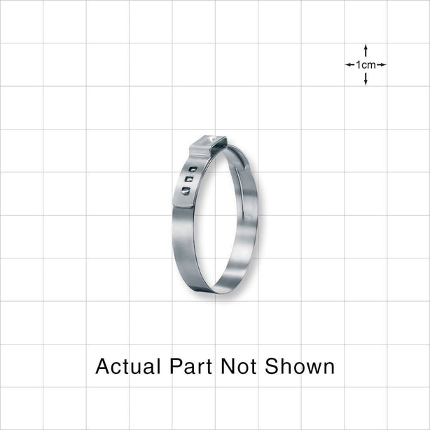 Oetiker StepLess Ear Clamp, Degreased, 100/Bag - 7 mm x 0.6 mm Band; 0.799 inch Closed - 0.925 inch Open Range (20.3 mm - 23.5 mm) - 16701050