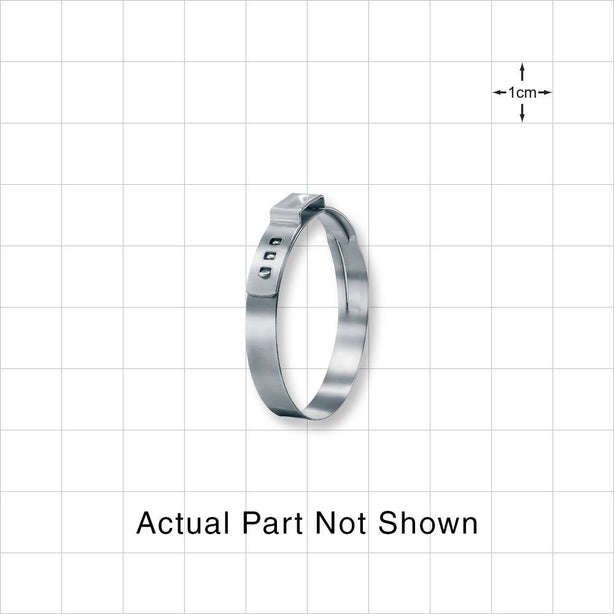 Oetiker Stepless Ear Clamp,  Non-Washed, 100/Bag - 7 mm x 0.6 mm Band; 1.354 inch Closed - 1.48 inch Open Range (34.4 mm - 37.6 mm) - 16704963