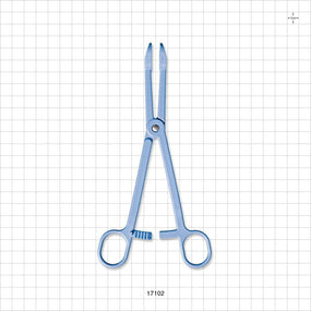 Single-Use Locking Forceps, Round Tips, Light Blue - 7.5 inch (191 mm) - 17102