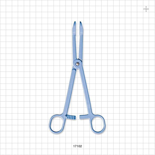 Single-Use Locking Forceps, Round Tips, Light Blue - 7.5 inch (191 mm) - 17102