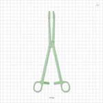 Single-Use Locking Forceps, Round Tips, Green - 9.5 inch (241 mm) - 17103