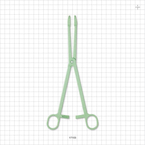 Single-Use Locking Forceps, Round Tips, Green - 9.5 inch (241 mm) - 17103