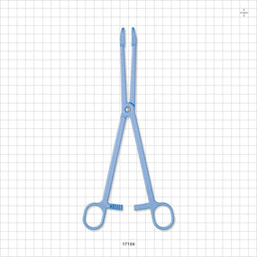 Single-Use Locking Forceps, Round Tips, Light Blue - 9.5 inch (241 mm) - 17104