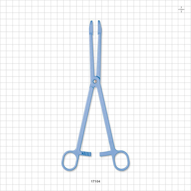 Single-Use Locking Forceps, Round Tips, Light Blue - 9.5 inch (241 mm) - 17104
