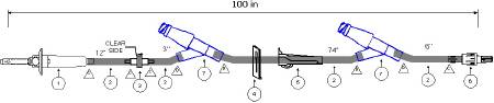 ICU Medical IV Extension Set Small Bore 100 Inch Tubing - Case of 50 - B9363-CS