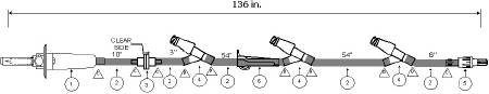 ICU Medical Primary IV Administration Set Bravo24® Gravity 3 Ports 15 Drops / mL Drip Rate 136 Inch Tubing - Case of 50 - B9900-325-CS
