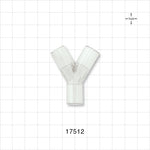 Y Connector, Tubing Ports, Natural - 3/8 inch ID (0.375 inch, 9.53 mm); 1/4 inch Thru Hole (0.25 inch, 6.35 mm) - 17512
