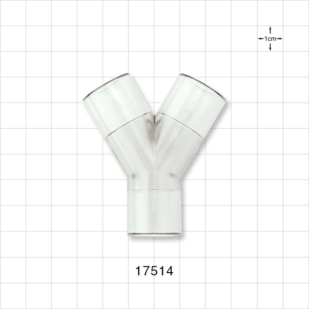 Y Connector, Tubing Ports, Natural - 11/16 inch ID (0.687 inch, 17.45 mm);1/2 inch Thru Hole (0.5 inch, 12.7 mm) - 17514
