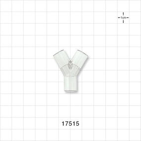 Y Connector, Tubing Ports, Natural - 5/16 inch ID (0.312 inch, 7.92 mm); 3/16 inch Thru Hole (0.188 inch, 4.76 mm) - 17515