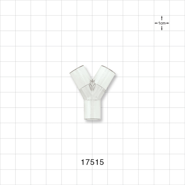 Y Connector, Tubing Ports, Natural - 5/16 inch ID (0.312 inch, 7.92 mm); 3/16 inch Thru Hole (0.188 inch, 4.76 mm) - 17515