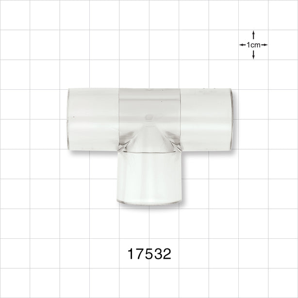 T Connector - 11/16 inch ID (0.687 inch, 17.45 mm);1/2 inch Thru Hole (0.5 inch, 12.7 mm) - 17532