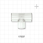 T Connector - 11/16 inch ID (0.687 inch, 17.45 mm); 1/2 inch Thru Hole (0.5 inch, 12.7 mm); 9/16 inch ID (0.563 inch, 14.3 mm); 3/8 inch Thru Hole (0.375 inch, 9.53 mm) - 17537