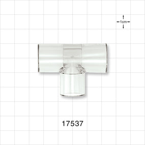 T Connector - 11/16 inch ID (0.687 inch, 17.45 mm); 1/2 inch Thru Hole (0.5 inch, 12.7 mm); 9/16 inch ID (0.563 inch, 14.3 mm); 3/8 inch Thru Hole (0.375 inch, 9.53 mm) - 17537