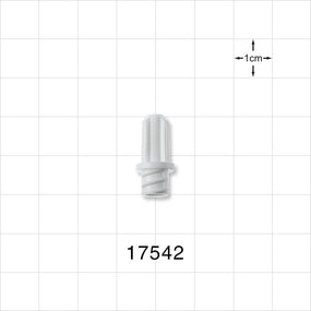 Female Luer Cap, Non-Vented w/Internal Pin, White -  - 17542