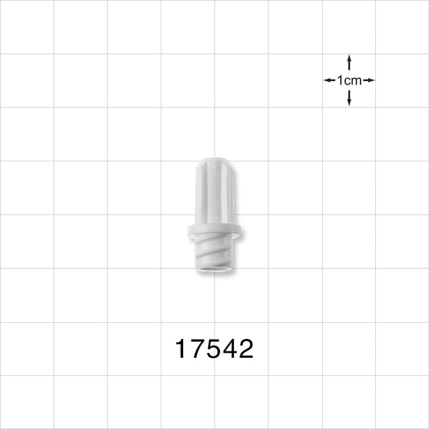 Female Luer Cap, Non-Vented w/Internal Pin, White -  - 17542