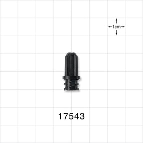 Female Luer Cap, Non-Vented w/Internal Pin, Black -  - 17543