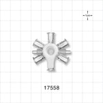 RondelO™ 6-Way Stopcock Manifold with 6 Female Luer Locks, Tubing Ports - Fits 0.118 ID x 0.161 inch OD Tubing (3 mm x 4.1 mm); 29 PSI - 17558