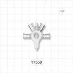 RondelO™ 4-Way Stopcock Manifold with 4 Female Luer Locks, Tubing Ports - Fits 0.118 ID x 0.161 inch OD Tubing (3 mm x 4.1 mm); 29 PSI - 17559