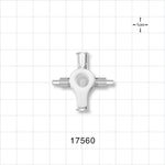 RondelO™ 2-Way Stopcock Manifold with 2 Female Luer Locks, Tubing Ports - Fits 0.118 ID x 0.161 inch OD Tubing (3 mm x 4.1 mm); 29 PSI - 17560